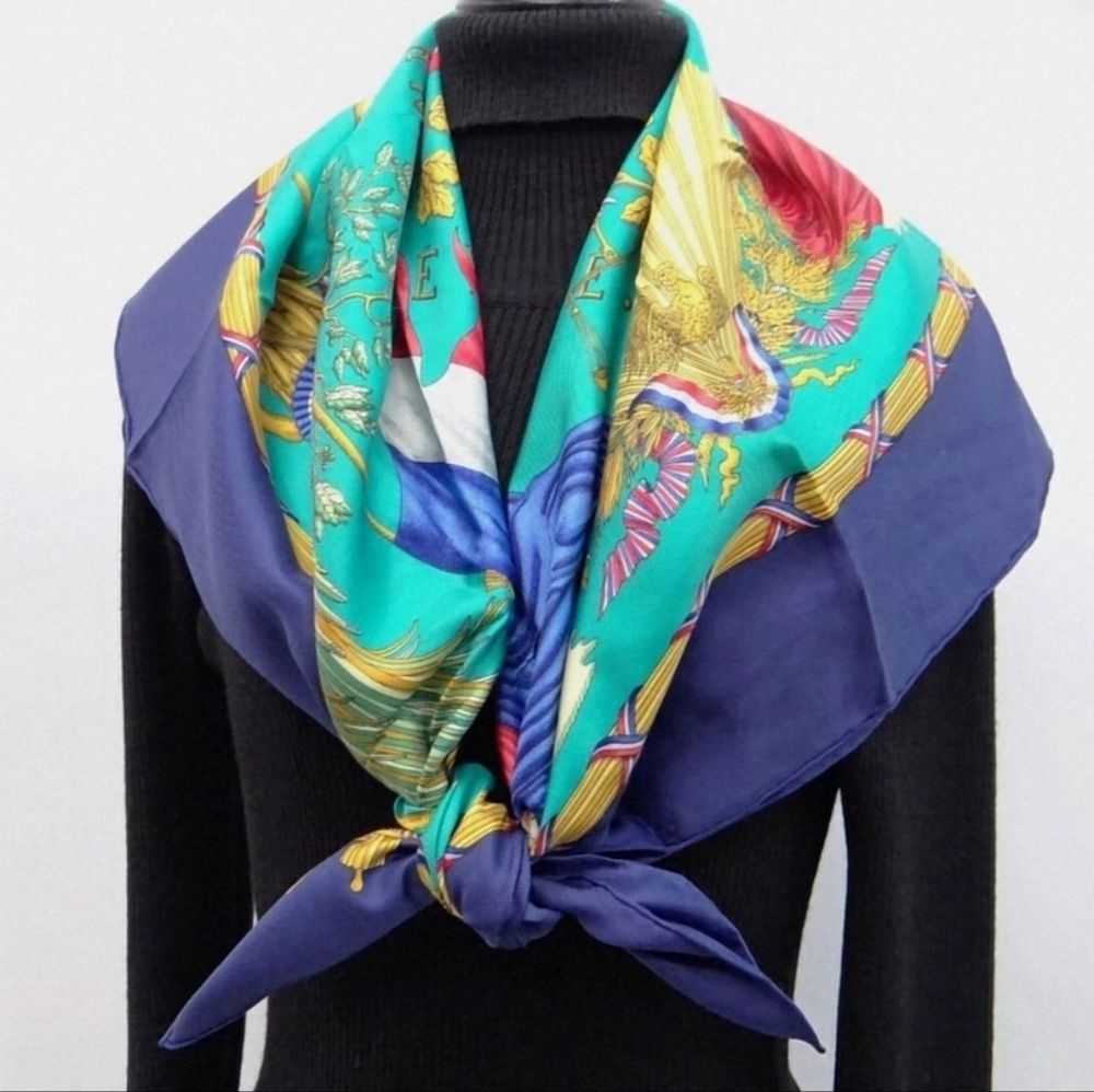 Hermes Vintage Silk Scarf 1789 Liberte Egalite Fraternite Republique Francaise - Picture 2 of 9